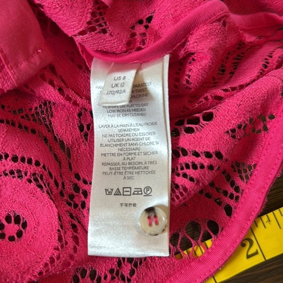 Mauve Anthropologie Pink Lace Button Up Sz 8 - Picture 9 of 10